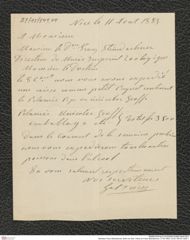 Nachlass Franz Steindachner, Brief von Gab. Trères an Franz Steindachner (11.08.1883), Inv.Nr. 549.04, Seite 1